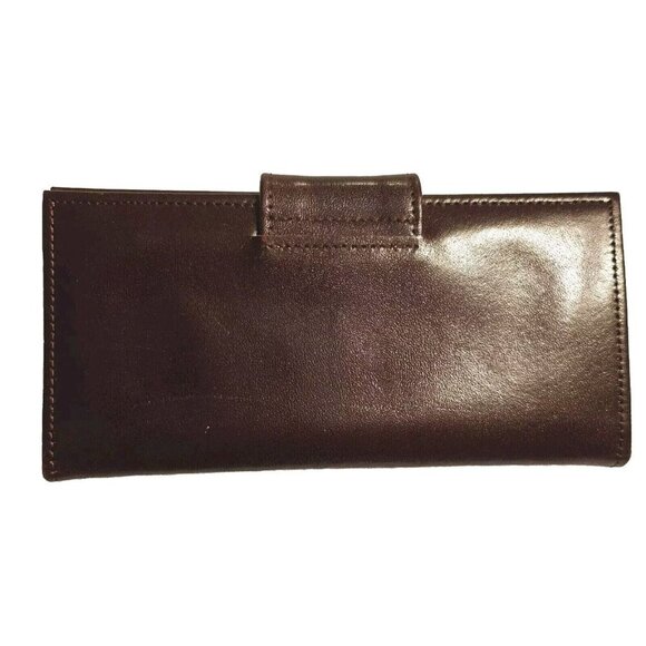 Buxton Leather Clutch Wallet Top Grain Cowhide Bifold Credit Card Checkbook - Picture 2 of 5